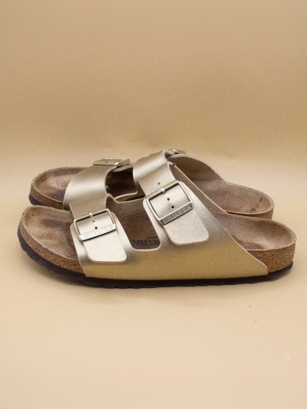 Birkenstock Arizona Gold Slip On Sandals Women's Size EU 41 Med/Narrow